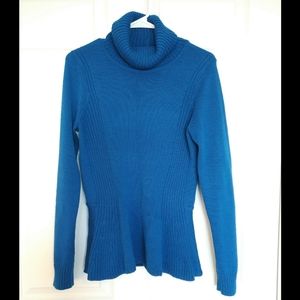 Peplum Turtleneck Colbalt Blue